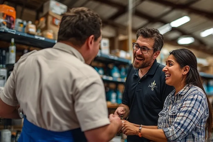 Local hardware store owner providing personalized water heater advice